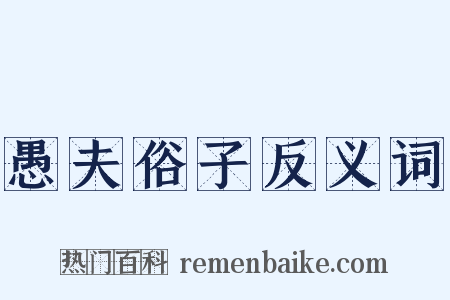 愚夫俗子反义词是什么意思的图片